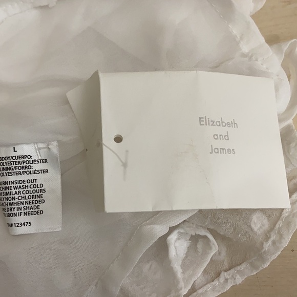 Textile Elizabeth & James White Dotted Blouse - L - Picture 7 of 7